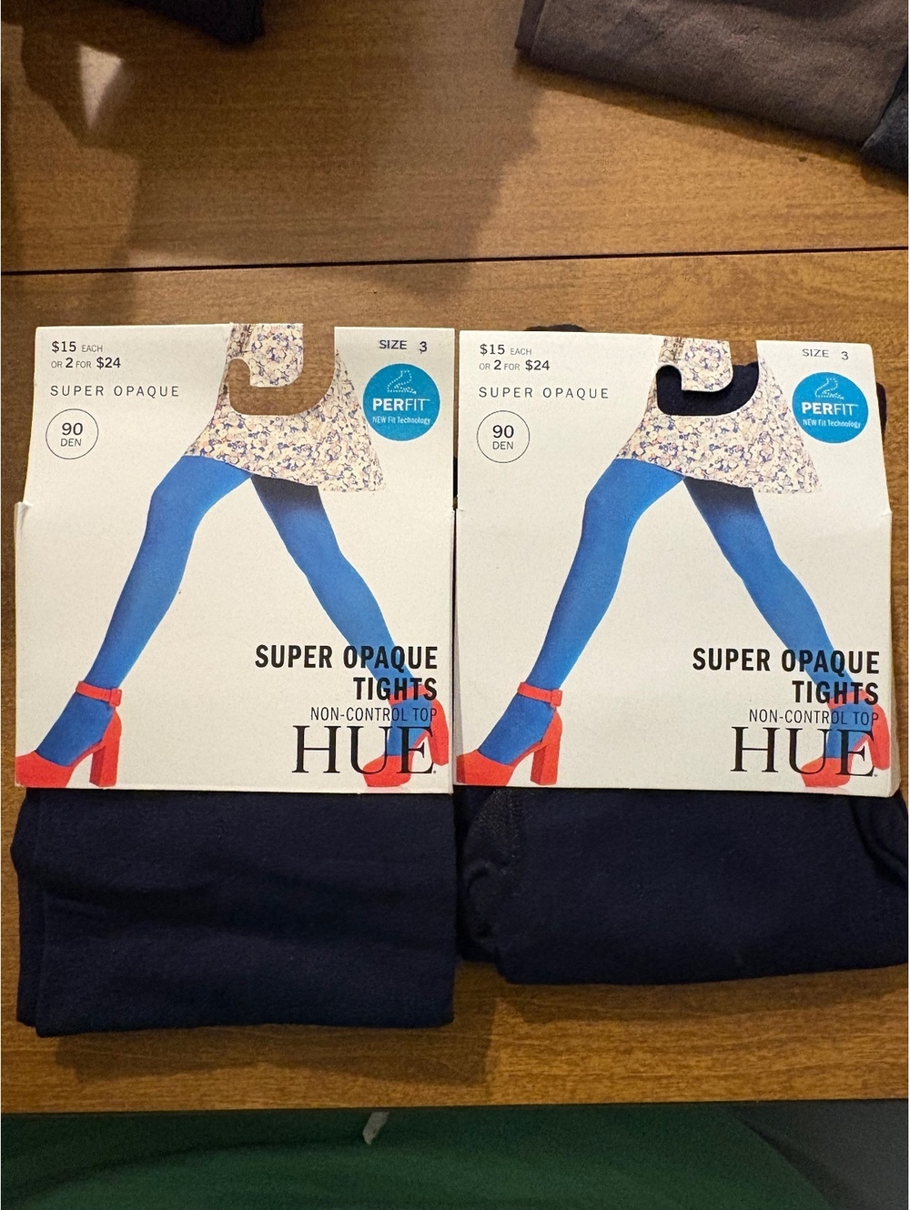 Hue Super Opaque Navy Tights Size 3 90 DEN-P1